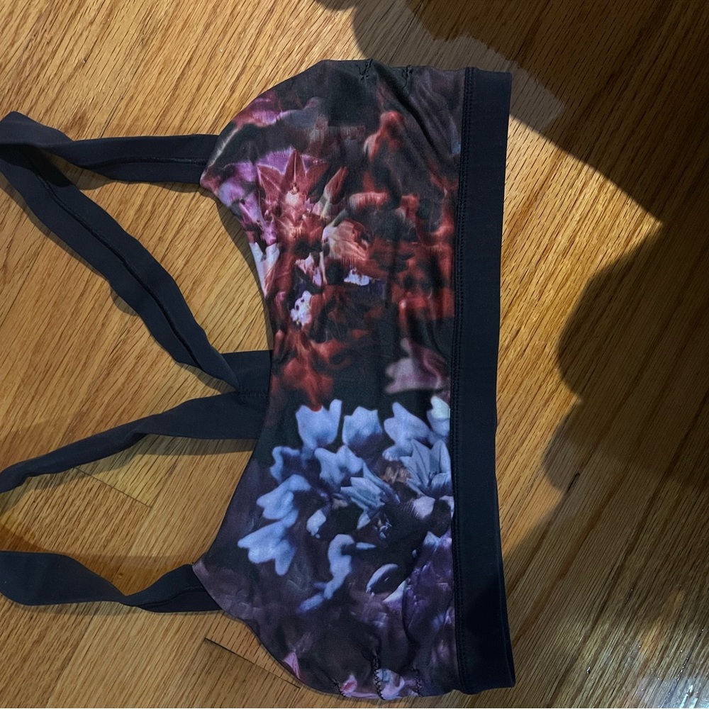 lululemon athletica Black and Purple Floral Bralette